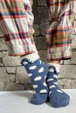 Laundry B Terry & Wool Luxury Socks Dotty Denim Stone